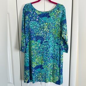 EUC Lilly Pulitzer Marlowe Dress Lilly’s Lagoon XL